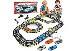 PATEMZON Pista Macchinine Telecomandate, Set Pista da Corsa Auto Elettrica con Anello, Piste e Accessori, Doppia Pista Elettrica, Giocattoli Pista Cars per Bambini Ragazzi Ragazze 6+ (B)