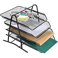 AGPtek 4 Schubfächer Briefablage Organizer, Metall Mesh, Schreibtisch Dokument Brief Ablage für Zuhause & Büro - Schwarz…
