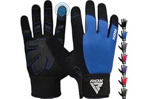 RDX Guanti Palestra Sollevamento Pesi Fitness, Touch Screen Dito Completo Gloves, Antiscivolo Imbottito Presa Protezione, Gym Powerlifting Bodybuilding Ciclismo Calisthenics Allenamento, Uomo Donna
