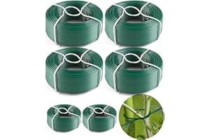 AMAGABELI GARDEN & HOME Amagabeli Garden Home 6 x 50M Rollo de Alambre Recubierto Ø 0,95 mm Alamber de ardín Esgrima Alamber Stal nierdzewna PVC Verde WR8 DA090