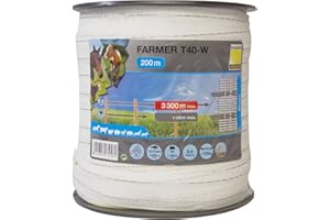 PFIFF Horizont Polytape "Farmer T20-W", 20Mm, White, 4 Stainless SteelConductors, 200M-Spool