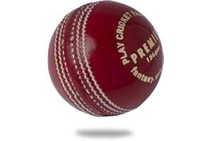Cricnix Cricket Ball Premier Red Leather Red 156g (1-Pack/3-Pack/6-Pack) for Seniors Match