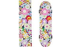 duoyif Grips Skateboard Grip Tape, Grip En Papier De Verre Pour Skateboard, Griptape Pour Skateboard Longboard Scooters - Anti-Air-Bubble, Antidérapant (soleil fleur, 84x23cm)