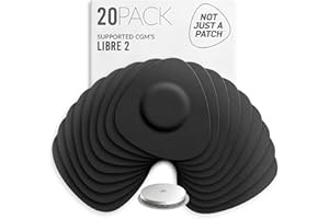 Not Just A Patch Freestyle Libre 2 Sensor Covers (20 Pack) Lingo CGM Patches for Freestyle Libre 2 - Water Resistant & Durable for 10-14 Days - Black