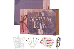 AIOR Album Photo Scrapbooking, Adventure Book Scrapbook, DIY Traditionnel Livre d'or, Cadeau Original Fete des Meres Maitresse D'école Femme Noel Valentin Anniversaire (A)