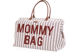 CHILDHOME, Mommy Bag, Borsa per la Mamma, Cambio il Pannolino, Maternità, Borsa da Viaggio, Grande capacità, Fasciatoio, Tracolla regolabile, Compartimenti, Multifunzione,Passaggio Valigia,Righe Terra