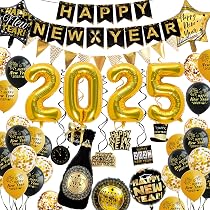 2026 Forniture per Feste di Capodanno 2026 Decorazioni,Kit Felice Anno Nuovo con Sfondo Capodanno Palloncini per Festa di Fine Anno
