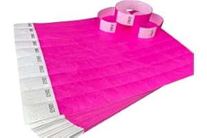 ‎WRIST MAGIC STUDIO 200 Armbänder Neon Rosa Tyvek-Identifikationsarmbänder für Veranstaltungen, Sicherheit, Partys, Festivals