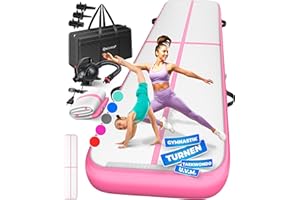 KESSER® Tapis de Gymnastique | Tapis de Fitness Gonflable Airtrack | Tapis de Gymnastique 3/4/5/6 m | Sac de Transport et Batterie électrique