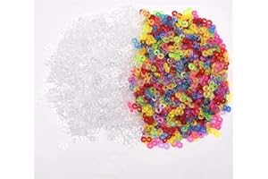 KUESN Loom Bands S Clips DIY Bracelet Woven Connector S Clips Rubber Band Plastic Connectors Clip for Weaving Bracelet Necklace Jewelry Accessories (200 White+200 Colourful)