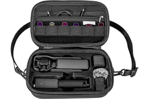 Uvafly Osmo Pocket 3 torba do przenoszenia, z poliuretanu, kompaktowa torba podróżna do DJI Osmo Pocket 3 Creator Combo akcesoria, czarny, Zestaw walizek