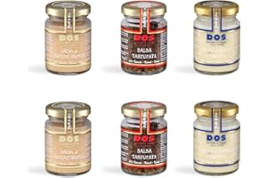 D.O.S. SPECIALITÀ AL TARTUFO SINCE 1940 DOS Tartufi - Mélange de Sauces aux Truffes Artisanales | Sans Conservateurs ni Colorants | Made in Italy, 80g (Lot de 6)