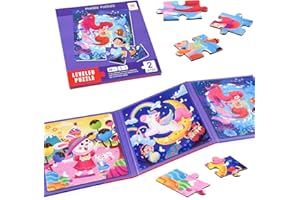 ASTARON Puzzles magnétiques pour les tout-petits, 12-16-20 pièces puzzles d'apprentissage lapin/sirène/licorne pour voyage en voiture, jouets de voyage, activités en avion, voiture pour enfants
