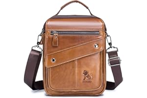 BAIGIO Sacoche à Bandoulière Homme Sac à Bandoulière et Cuir Sac Crossbody et Bandouliere Ajustable pour le travail Bureau Usage quotidien