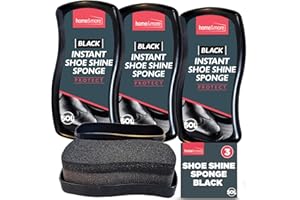 SOL 3pk Black Instant Shoe Shine Sponge - Black Shoe Polish for Vinyl & Leather - Express Shine Sponge for Boots, Shoes, Bags - Instant Shine for Black Leather & Vinyl Items