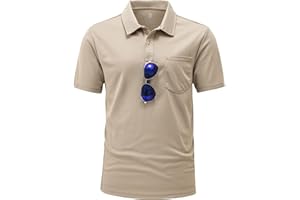 Rdruko Men's Breathable Polo Shirts Summer Short Sleeve Wicking Quick Dry Casual Work Golf Tops with Pocket