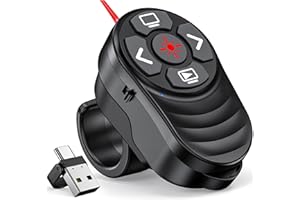 Elegamefy Finger Ring Presenter, 2-in-1 USB C Präsentation Fernbedienung für Mac Windows Linux Powerpoint, Wiederaufladbarer Pointer Wireless Presenter