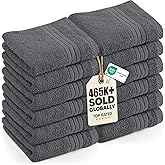 Utopia Towels - Bathroom Sink Towels (30 x 30 cm) (Grey) | Ring spun cotton with high absorbency, ideal for bathroom, spa, gy