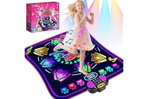 MOMUSE Tappetino da Ballo per Bambini, Tappeto Musicale Bambina 2 modalità, Display Illuminato e 9 Livelli, Volume Regolabile, Giocattolo Regali Compleanno per Ragazzi Ragazze 3 4 5 6 7 8