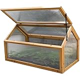 Garden Grow Wooden Outdoor Cold Frame Grow House Polycarbonate Shelter for Garden Vegetables & Plants