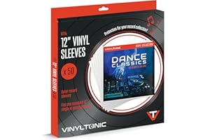 Vinyl Tonic 12" Vinyl Record Sleeves | Clear Plastic Cover | Fits Standard or Gatefold Vinyl (50 Pack)