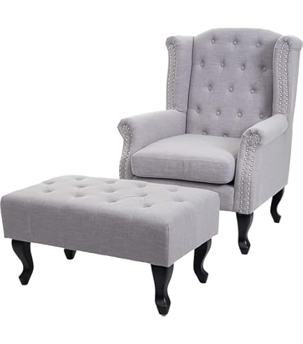 HOMCOM Fauteuil, relaxstoel, gestoffeerde stoel met houten poten, stof in linnenlook, 66 x 72 x 74 cm, Crèmewit | Netherlands