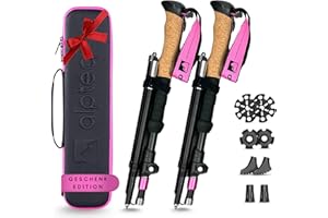 ‎ALPTEQ Alpteq® Wanderstöcke faltbar Carbon oder Aluminium mit Korkgriff | Bergsport Trekkingstöcke | Nordic Walking Stöcke Damen & Herren | extra leicht und Teleskop variabel
