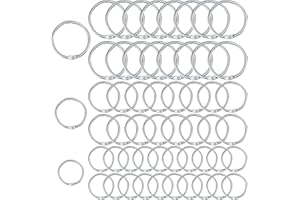 YITYDAMAI 150 Pièces Anneaux de Livre, Anneau de Rideau, 20 mm/25 mm/32 mm Anneaux Articulés de Reliure Métalliques, Anneaux de Reliure à Feuilles Mobiles pour Album, Scrapbooking, Artisanat