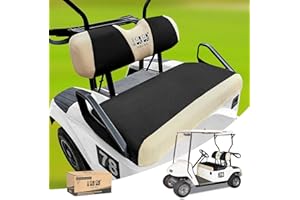 10L0L Juego de Fundas para Asientos de Carrito de Golf EZGO TXT y RXV, Transpirables y con Tejido de Malla de poliéster Lavable Gris Negro/Amarillo/Beige