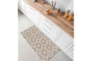 TAPPETIK tappeto in vinile, PVC, Stampa digitale ALTA qualità, Ampia gamma di colori, Disegni e misure (50 x 140 cm, Cementine rigate)