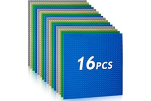 HOTUT Classic Base Verde, Set di 16 Pannelli da Costruzione 25 x 25 cm, Tavola per Costruzioni Quadrata con 32x32 Bottoncini, Piastre di Base per Bambini Compatibili con la Maggior Parte Delle Marche