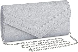UBORSE Borsetta da Sera Donna Pochette Elegante Clutch Piccolo con Catena, Semplice ma Brillante, Borsa a Tracolla per Cocktail Festa Ballo Cerimonia