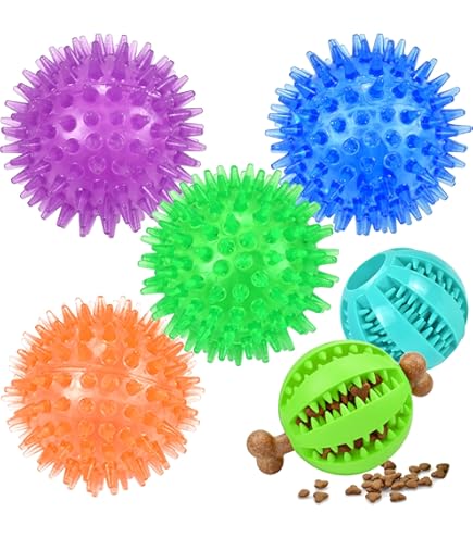 4er Set Hundebälle Mit Stacheln - Langlebig Für Aggressive Kauer