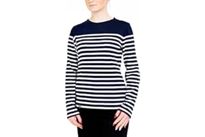 Breizh Ocean - Marinière PIRIAC, Tee-Shirt Manches Longues rayé épais en Coton Bio - Femme - XS au 4XL