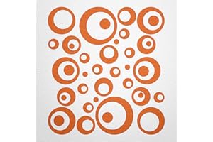 ‎WANDFEE WANDfee Wandtattoo Kreise Punkte 50 FARBWUNSCH I orange I Wandaufkleber Aufkleber Kinderzimmer Fliesenaufkleber Badezimmer Küche
