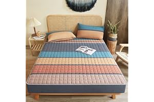 YUDEYU Reine Baumwolle Tagesdecke Steppschicht Gewaschener Stoff mit hoher Zählung und hoher Dichte Spannbettlaken Matratzenschoner Startseite Spannbetttücher Bettlaken (Farbe : D, Größe : 120x200cm