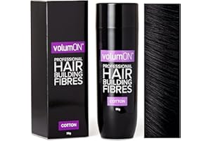 Volumon Professional Hair Gebäude Fibres- Haarausfall Concealer- Baumwoll- 28g- bis zu 30 Holen Sie Gebrauch- VOM 8 HAIR SHADES Farben Wählen Sie (Black)