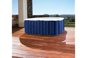 GARDWELL aufblasbar Outdoor Sapphire für 4 Personen 158 x 158 x 68 cm mit Massagedüsen und Filter- Aufblasfunktion per Knopfdruck Pool eckig in blau