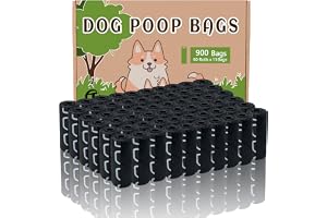 AiTodos® 900 Hundbajspåsar, 31x22cm, Svart, PE Material, 60 Rullar