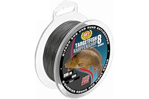 WFT TF8 Karpfen Black 0,22mm 300m 20Kg - Karpfenschnur zum Karpfenangeln, geflochtene Schnur zum Angeln, Geflechtschnur