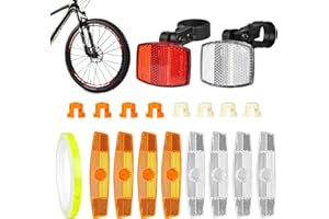 AUBESS Zestaw 10 odblasków rowerowych, odblaski na szprychy, rower z rolką, żółte świecące w ciemności naklejki na koła, akcesoria rowerowe do kolarstwa górskiego, jazdy na rowerze wyścigowym w nocy