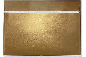 4ABOXES LTD C4 Coloured Envelopes for A4 Paper/Card Peel & Seal Flap Envelopes Pack of 10 (Pearl Gold Peel & Seal)