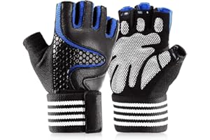 PUPOW Guanti Palestra, Guanti da Palestra Uomo e Donna con Supporto Polso e Protezione del Palmo, Antiscivolo Guanti per Palestra e Sollevamento Pesi, Crossfit, Pull-up, Fitness, Allenamento ecc