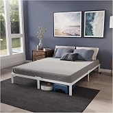 Dreamzie - Bed 140 x 200 cm Metal Frame - White Bed Frame - Height 35 cm | Storage space 32 cm &middot; Double &middot; With legs &middot; Sturdy