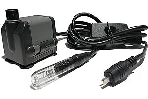 Sicce Micra Spotty Wasserpumpe (18 W, 400 l/h, 0,60 m Förderhöhe), hochwertige Qualitätspumpe aus Italien, Pumpe mit Licht für Ihren Zimmerbrunnen (mit 12V-Trafo)