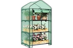 WOLTU Garden Greenhouse Plastic Tomato Greenhouse Vegetable Fruit Flower Plant Shed with Strong Reinforced Cover 69x49x125cm Green