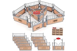 LWAIX Pferdezaun Spielzeug Koppel Spielzeug 10Stk Pferd Corral Zaun Fechten Zubehör für Scheune Koppel Pferd Stall Nutztier, Pädagogische Geschenk, Micro Landschaft Deko (Kombinationsfarben)