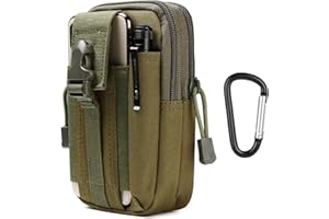 flintronic Tactical Waist Bags, Universal Outdoor Waist Bag | Molle EDC Pouch + Outdoor Hook | Utility Gadget Waist Bag with Cell Phone Holster for Sports, Hiking, Camping, Traveling