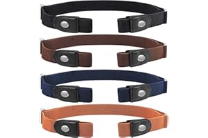 CETORNIE LINVSHI SHOP Lot de 4 ceintures élastiques sans boucle - Ceinture élastique invisible réglable pour jeans - Unisexe
