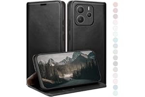 HUOUH Funda para Xiaomi Redmi Note 14 5G Estuche de Billetera con Cuero de PU con Bloqueo RFID,Titular de Tarjeta de crédito,Cubierta a Prueba de Golpes teléfonos Fundas para Redmi Note 14 Negro
